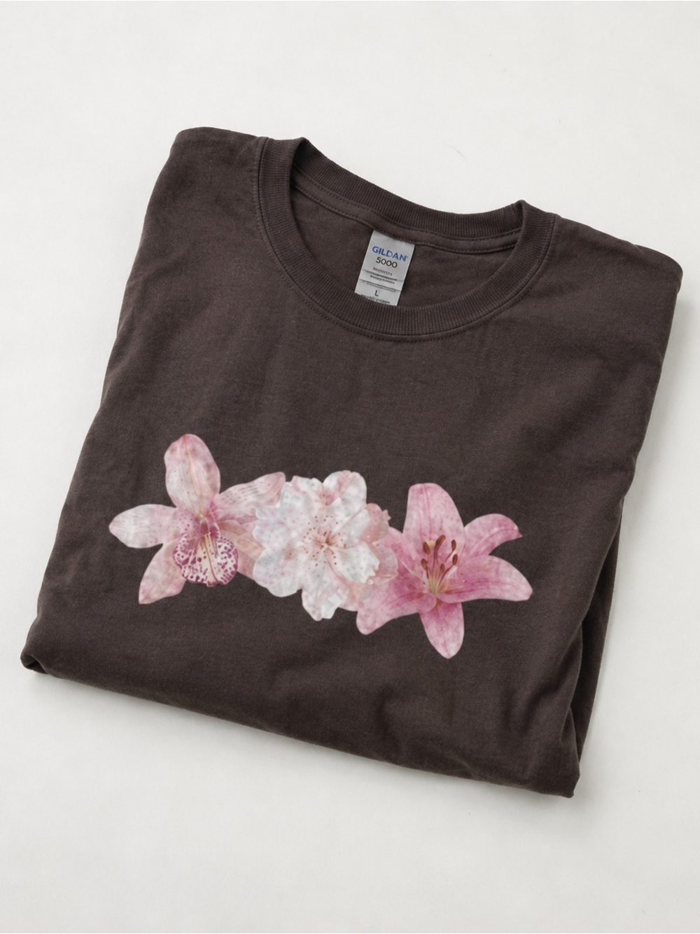 Gildan Chocolate Brown Crewneck Tee - Picture 2 of 4